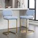 Armless Bar Chairs with Gold Metal Chrome Base(Set of 2) - 16.14" L x 19.29" W x 35.83" H