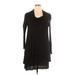 Kensie Casual Dress - A-Line Cowl Neck Long sleeves: Black Print Dresses - Women's Size X-Large