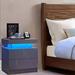 Modern Wood LED Nightstand with 2 Drawers