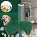 Dog Bathrobe Towel Super Absorbent Towel Dog Drying Coat Dressing Towel Robe Dogs Soft Drying Towel Adjustable Strap Hood Bathrobe Dog Bath Towel