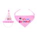 2pcs Pet Dog Puppy Bibs Pet Triangle Scarfs Hat Set Birthday Party Decor Gift for Larger Medium Small Dogs (Pink)