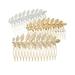 HOMEMAXS 3 Pcs Fashion Hair Comb Simulation Iron Leaf Headpiece Hairpin Hair Accessories for Women Ladies Wedding (Golden Silver Rose Gold)