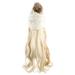 Fasinationors Hats Women Wavy Wig Detachable Cap Hair Extension Human Wigs Blonde Bang Winter Warm Shoulder Length Wave Miss Women s