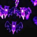 Stiwee Trendy Pick Decoration Bat String Light 20 LEDs 9.84ft Battery Operated Decorative String Lights Indoor Outdoor String Lights With Bats Pendants