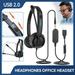 Mpow BH109 Wired Headset USB+3.5mm Jack Business Call Headphone with Microphone for Computer Laptop Skype