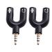 TOYMYTOY 2PCS Y Splitter Cable Head 3.5 mm 1 Male to 2 Dual Female Audio Cable Head Y-shaped Conversion Computer Headset Audio Head for Phone Earphone Microphone Computer (Black)