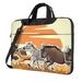 ZICANCN Laptop Case 13 inch Cartoon Zebra Savannah Animals Work Shoulder Messenger Business Bag for Women and Men