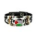 KIHOUT Clearance Palestinian Flag Leather Bracelet Punk Vintage Beaded Bracelet Handicraft Popular Small Item
