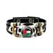 KIHOUT Clearance Palestinian Flag Leather Bracelet Punk Vintage Beaded Bracelet Handicraft Popular Small Item