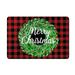 KIHOUT Clearance Christmas Area Rug Merry Christmas Poinsettia Indoor Rug for Xmas Holiday Decoration Non-Slip Festive Christmas Carpet Red Flower Door Mat for Fireplace Kitchen Bedroom Living Room