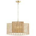 SAFAVIEH Brynora 4-Light Natural Paper Pendant Light with Natural Paper Shade