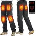 KEMIMOTO Heated Pants for Men 12V USB Electric Heating Pants with Temp Control APP 3 Temperature Adjustment Levels Winter Rechargeable Thermal Heating Trousers Ski Pants