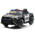 Topcobe 12V Kids Ride on Electric Battery Police Car Electric Battery Powered Ride on Toys Black