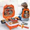 SPOORYYO Kids Kitchen Playset - Family Tool Box Science & Education Toy Suitcase - Boy Girl Accessories Game - Simulation Family Repair Backpack Box Tool Bag for Kids Gift on Sales Clearance