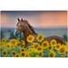 Dreamtimes Wooden Jigsaw Puzzles 1000 Pieces Horse On The Sunflower Field Educational Intellectual Puzzle Games for Adults Kids 29.5 x 19.7
