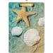 Hyjoy Summer Beach Clipboard Starfish Seashell Acrylic A4 Letter Size Clipboards Writing Pads for Students Teacher Low Profile Clip Standard Size 12.5 x 9 Sliver