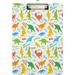 Hyjoy Clipboard English Color Dinosaur Letter Size Clipboards Refillable A4 Standard Size Hardboard with Clip PVC Board for Office Worker Coach School