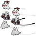 6pcs Halloween Party Straw Covers Caps Plugs Straw Cover Decorations Cartoon Straw Tip Covers