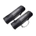 2pcs in A Pack Outdoor Yoga Mat Storage Bag Mesh Exercise Fitness Bag Large Capacity Long Sling Bag for 6mm Yoga Mat (Black Medi