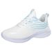 ZHAGHMIN Womens Lace-Up Work Sneakers Leather Platform Casual Walking Running Tennis Shoes Non-Slip Plus Size Breathable Sport Shoes White Size7