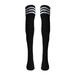 WREESH Women Fashion Thigh High Socks Over Knee Stockings 1 Pair Thigh High Socks Over Knee Football Socks Black Black