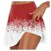PURJKPU Christmas Women s Tennis Skirt Golf Skorts Athletic Stretchy Pleated Tennis Skirt for Running Golf Workout White S