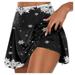 PURJKPU Christmas High Waisted Tennis Skirt for Women High Waisted Lightweight Athletic Golf Skorts Skirts with Shorts Black 5XL