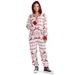Women's Red and White Fair Isle Knit Jumpsuit