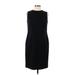 Lord & Taylor Casual Dress - Sheath Crew Neck Sleeveless: Black Print Dresses - Women's Size 10 Petite