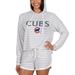 Women's Concepts Sport Cream Chicago Cubs Visibility Long Sleeve Hoodie T-Shirt & Shorts Set