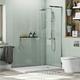 Mode 8mm walk in shower enclosure pack with thermostatic shower system 1600 x 800