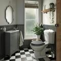 The Bath Co. Camberley satin grey cloakroom unit with traditional close coupled toilet