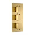 Mode brushed brass square triple thermostatic shower valve - 2 outlets