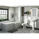 Orchard Winchester bathroom suite with right handed L shaped shower bath and taps 1700 x 850