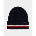 Tommy Hilfiger Womens Monotype Chunky Knit Mens Beanie - Blue - One Size