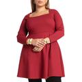 Plus Size Women's Square Neck Mini Dress by ELOQUII in Biking Red (Size 18)