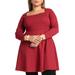 Plus Size Women's Square Neck Mini Dress by ELOQUII in Biking Red (Size 18)