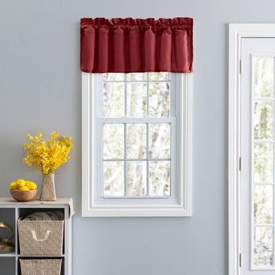 Stacey Curtain Color Lined Swag Set Filler Valance by Ellis Curtains in Merlot