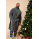 Size 2Xl Mens Badrhino Big & Tall Grey Cable Dressing Gown Big & Tall