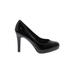 Jessica Simpson Heels: Pumps Chunky Heel Cocktail Party Black Print Shoes - Women's Size 9 - Round Toe