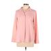 H&M Long Sleeve Button Down Shirt: Pink Solid Tops - Women's Size 10