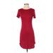 Forever 21 Casual Dress - Sheath: Burgundy Solid Dresses - Women's Size Small