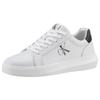 Plateausneaker CALVIN KLEIN JEANS "SEAMUS 20L", Herren, Gr. 44, schwarz-weiß (weiß, schwarz), Leder, sportlich, Schuhe, Freizeitschuh, Halbschuh, Schnürschuh mit Kontrastbesatz