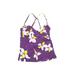 Lands' End Swimsuit Top Purple Floral Sweetheart Swimwear - Women's Size 6