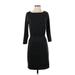 L.L.Bean Signature Casual Dress - Sheath: Black Stripes Dresses - Women's Size 0