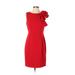 Calvin Klein Casual Dress - Party High Neck Sleeveless: Red Solid Dresses - Women's Size 2