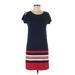 Tommy Hilfiger Casual Dress - Shift: Blue Stripes Dresses - Women's Size 2X-Small