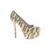 alice + olivia BY STACEY BENDET x ACBC Heels: Ivory Baroque Print Shoes - Women's Size 38