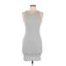 Fashion Nova Casual Dress - Bodycon Scoop Neck Sleeveless: Gray Print Dresses - Women's Size Medium