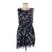 L.A. Soul Casual Dress - Mini Scoop Neck Sleeveless: Blue Dresses - Women's Size Small